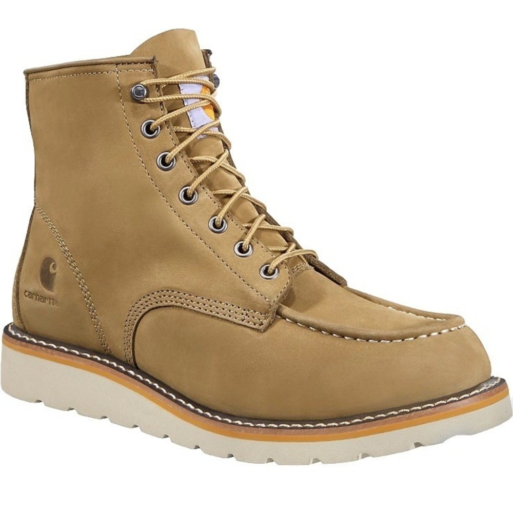 Carhartt  Men's Work Boot 8M 6" Moc Soft Toe Wedge FW6077-M  NEW Khaki